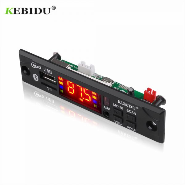 Kebidu Car Audio USB TF FM Radio Module Wireless Bluetooth 5V 12V MP3 WMA Decoder Board MP3 Player with Remote Control For Car